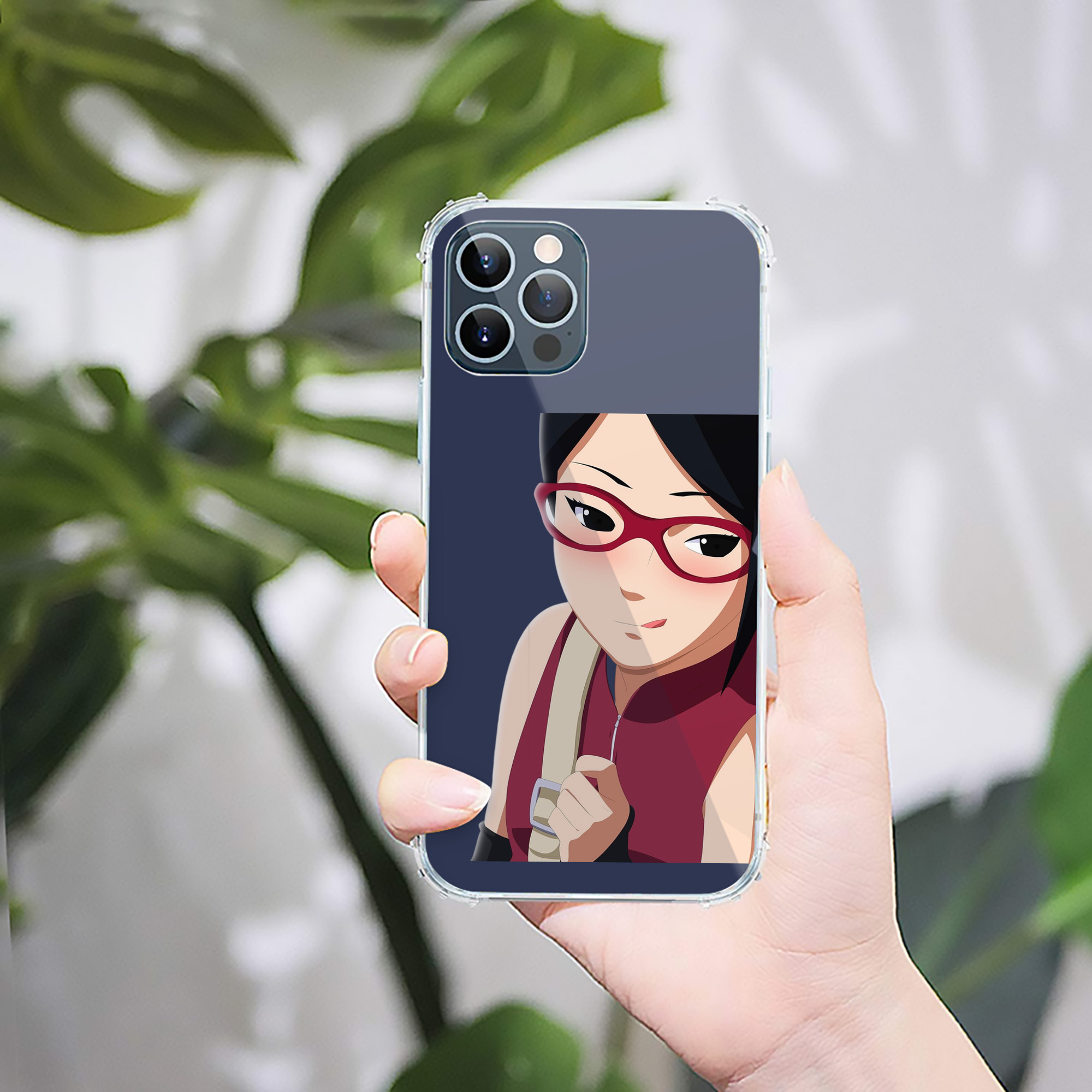 （画像用） NARUTO -ナルト- うちは サラダ Uchiha Sarada 【iPhone 12シリーズ対応】透明スマホケース（クリアソフトケース）